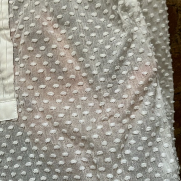 J.Crew White Swiss Dot Top, Sz 6P - Picture 3 of 4